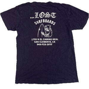 Lost Surfboards Short Sleeve T Shirt Mens Medium Black Grim Reaper Graphic Tee